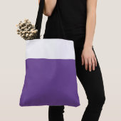 Tote Bag Élégant Grand Blocage de couleur blanc violet (De près)