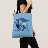 Tote Bag Elégant Griffin bleu Indigo - Bête légendaire (De près)