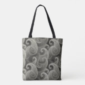 Tote Bag Élégant Gris Paisley Monogramme (Dos)