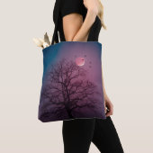 Tote Bag Élégant Halloween Thème Arbre Lune Artwork Éffraya (De près)