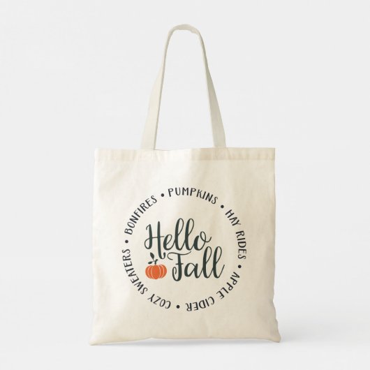Tote Bag Élégant Hello Fall Classic Automne (Dos)