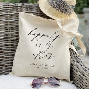Tote Bag Élégant Heureux pour toujours Mariage Personnalisé