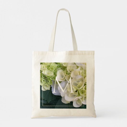 Tote Bag Élégant Hydrangea Monogramme Personnalisé Aimer Bi (Dos)