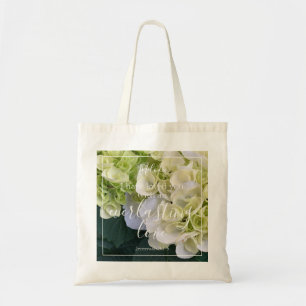 Tote Bag Élégant Hydrangea Monogramme Personnalisé Aimer Bi
