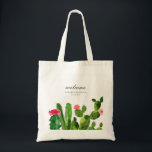 Tote Bag Elégant jardin de Cactus | MARIAGE<br><div class="desc">Ce joli sac fourre-tout mariage présente de magnifiques cactus en fleurs jumelés à une typographie élégante. Remplissez-le de produits de première nécessité pour vos clients mariages, comme de l'eau bouteille, des tongs, de la crème solaire, des chocolats, etc. C'est le choix idéal pour un mariage rustique mais élégant. Cette conception...</div>