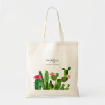 Tote Bag Elégant Jardin de Cactus Mariage personnalisé<br><div class="desc">Ce joli sac fourre-tout mariage présente de magnifiques cactus en fleurs jumelés à une typographie élégante. Remplissez-le de produits de première nécessité pour vos clients mariages, comme de l'eau bouteille, des tongs, de la crème solaire, des chocolats, etc. C'est le choix idéal pour un mariage rustique mais élégant. Cette conception...</div>