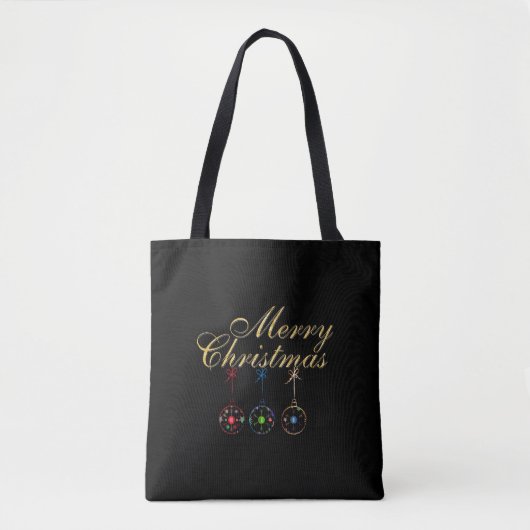 Tote Bag Élégant Joyeux Noël Snowflake Art (Devant)