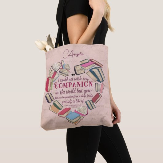Tote Bag Élégant livre Anniversaire de l'amour Shakespeare  (De près)