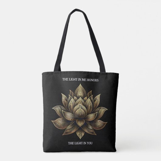 Tote Bag Elégant Lotus Lotus Fleur La Lumière en moi ... (Dos)