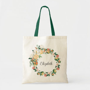 Tote Bag Élégant Magnolias Blanc et Kumquats Bridesmaid