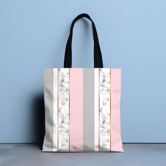 Tote Bag Élégant Marbre blanc gris rose