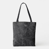 Tote Bag Élégant Marbre Noir Rose Floral Avec Nom (Dos)