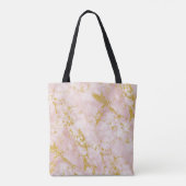 Tote Bag Elégant marbre rose Monogramme Parties scintillant (Dos)