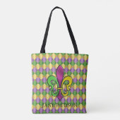 Tote Bag Elégant Mardi Gras Fleur De Lis Design Fourre-tout (Dos)