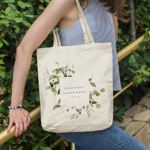 Tote Bag Élégant Mariage d'aquarelle de feuillage botanique