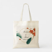 Tote Bag Élégant Mariage floral tropical (Dos)