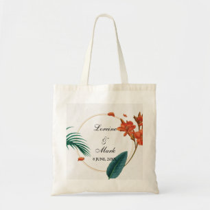 Tote Bag Élégant Mariage floral tropical
