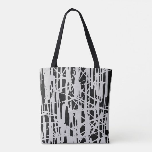 Tote Bag Élégant mignon Simple Noir & Gris (Dos)