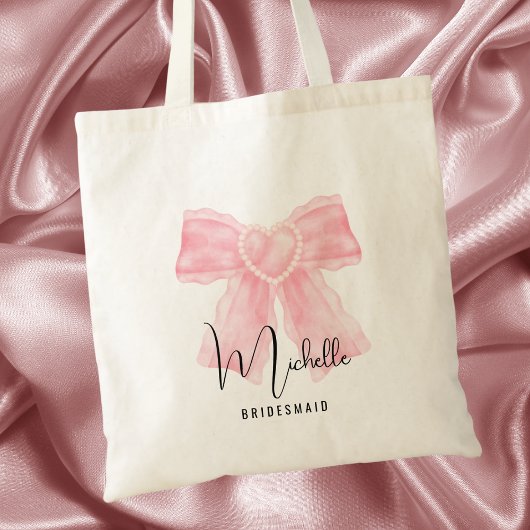 Tote Bag Élégant Moderne Écriture Noire pour la Mariée
