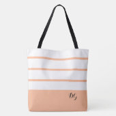Tote Bag Élégant Moderne Gras Monogramme Rayures Tendance p (Dos)