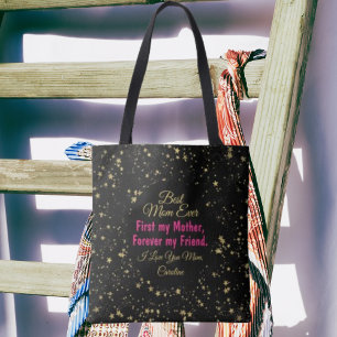 Tote Bag Elégant Moderne Mignonne Maman Pink Gold Mothers D