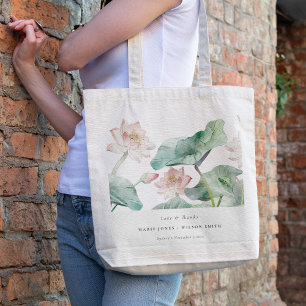 Tote Bag Élégant moderne Pastel Blush Nénuphar Mariage