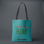 TOTE BAG ÉLÉGANT MODERNE PERSONNALISÉ TURQUOISE VERT VÉRIFI<br><div class="desc">VOUS POUVEZ CHANGER, REDIMENSIONNER OU AJOUTER LOGO, PHOTO, TEXTE ET COULEURS COMME VOUS LE SOUHAITEZ.MERCI.</div>