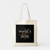 Tote Bag Elégant Mondes Modernes Meilleur Maman Noir Et Or (Dos)