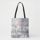 Tote Bag Élégant monogramme de parties scintillant à goutte (Devant)
