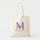 Tote Bag Élégant Monogramme d'or noir Script initial person (Devant)