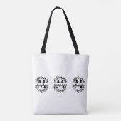 Tote Bag Élégant monogramme floral avec texte : MOM MAMÁ &  (Dos)