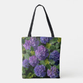 Tote Bag Élégant monogramme floral bleu violet vert (Dos)