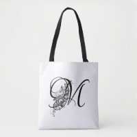 Élégant Monogramme floral gravé Vintage
