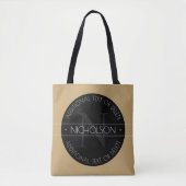 Tote Bag Élégant Monogramme moderne modifiable Noir Blanc O (Devant)