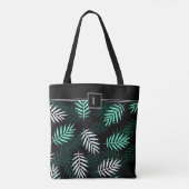 Tote Bag Élégant Monogramme Motif végétal vert (Dos)