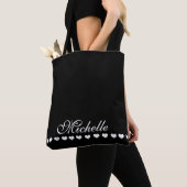 Tote Bag Élégant Monogramme noir (De près)