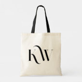 Tote Bag Élégant Monogramme noir à deux lettres (Dos)