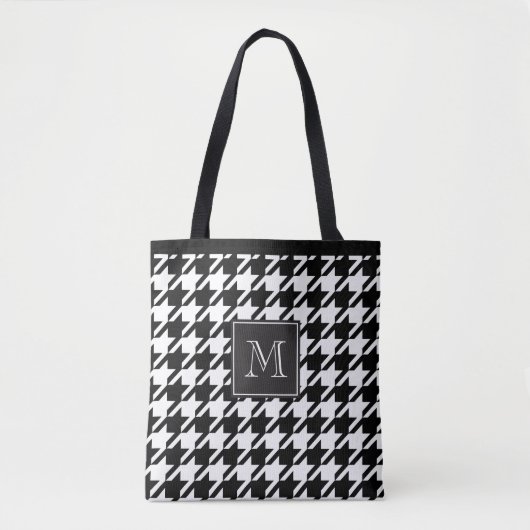 Tote Bag Élégant Monogramme noir et blanc (Devant)