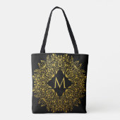 Tote Bag Elégant Monogramme Or Mandala Luxe (Dos)