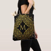 Tote Bag Elégant Monogramme Or Mandala Luxe (De près)
