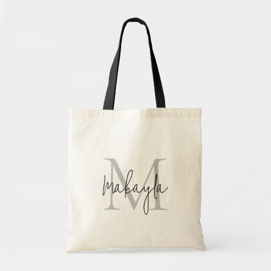 Tote Bag Élégant Monogramme personnalisé (Devant)