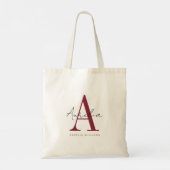 Tote Bag Élégant Monogramme Personnalisé Nom Script Calligr (Dos)