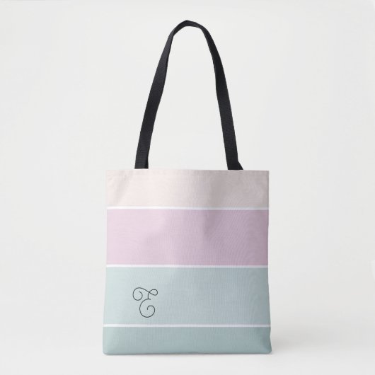 Tote Bag Élégant Monogramme personnalisé Ombre rose (Devant)