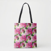 Tote Bag Élégant Motif à fleurs rose et blanc Impatiens (Devant)