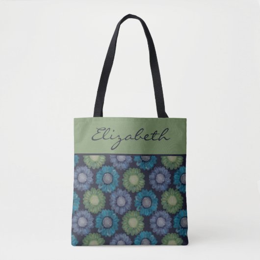 Tote Bag Elégant motif aquarelle marguerite (Devant)