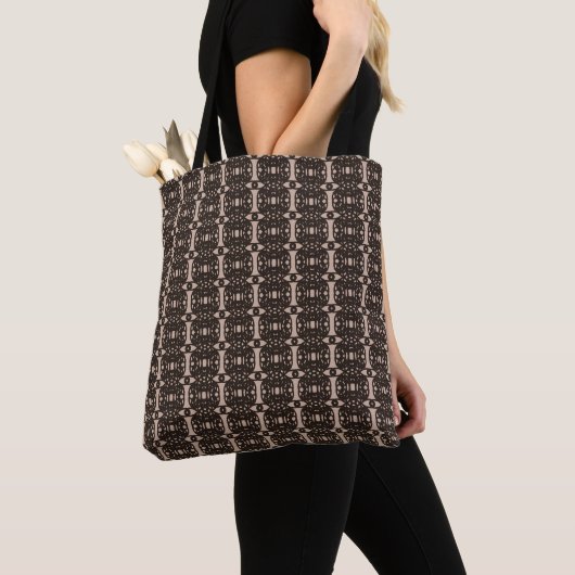 Tote Bag Elégant Motif Beige et Tao Brown tendance (De près)
