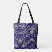 Tote Bag Élégant Motif de dentelle noir et blanc (Dos)
