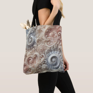 Tote Bag Élégant Motif de dentelle Pastel Gradient