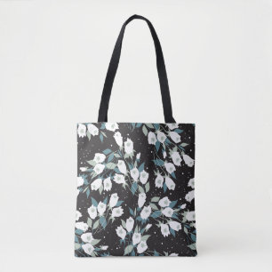 Tote Bag Élégant Motif de fleur de tulipe Arrière - plan no