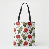 Tote Bag Élégant Motif de fleurs de roses rouges | (Devant)